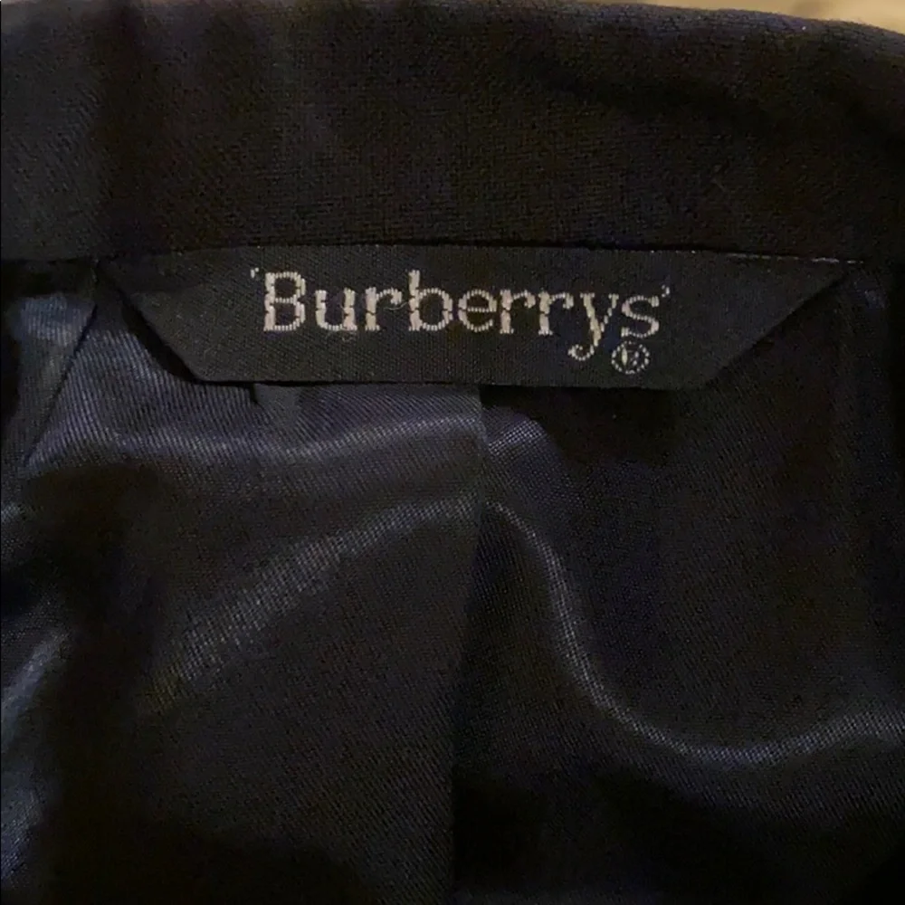 ~Burberry~ Dark Blue with Light Blue Pinstripe Suit Jacket